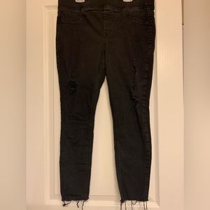 Old Navy Rockstar Super Skinny Jegging Mid-Rise Women Sz 12 Petite Black Pant